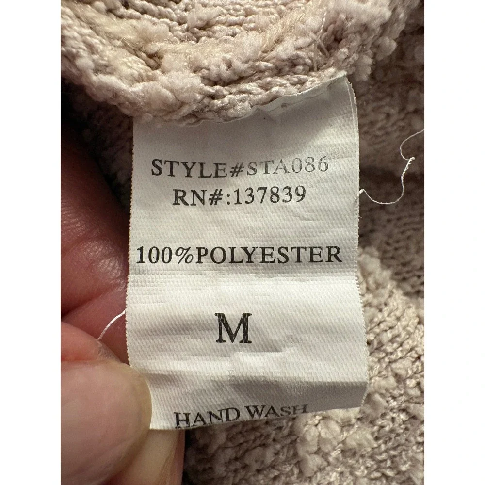 Altar'd State Womens Boucle Knit Balloon Sleeve Sweater Beige - Medium - Picture 5 of 5